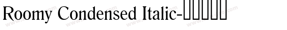 Roomy Condensed Italic字体转换